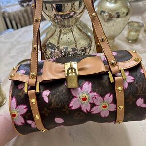 Louis Vuitton Brown and Pink Floral Women's Bag
